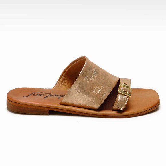 🎉LAST CHANCE🎉 FREE PEOPLE Mila Minimal Flat Sandals / Rose Gold - Picture 6 of 10